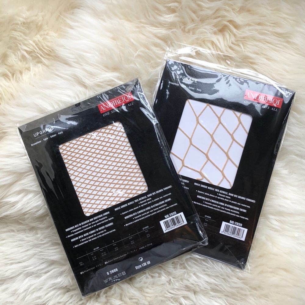Light nude fishnet tights